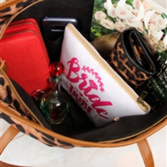 Leopard Print Tote Bag / Laptop Bag - Brown & Black - Style 2- NWT - Picture 4 of 6